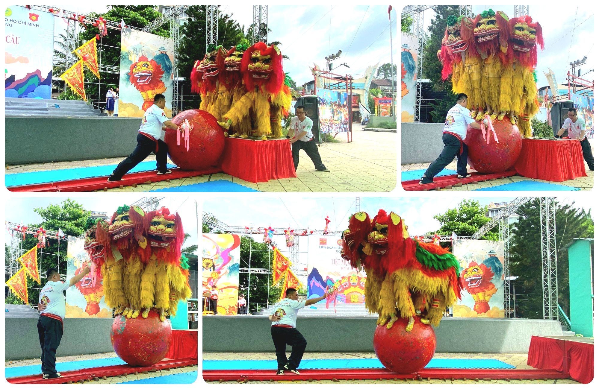 Установлен рекорд Вьетнама по танцу цилиня, льва и дракона