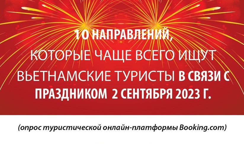 10 направлений, которые чаще всего ищут вьетнамские туристы в связи с праздником 2 сентября 2023 г
