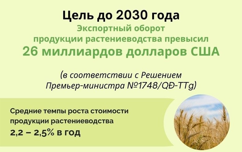 Вьетнам стремится поднять экспорт продукции растениеводства до 26 млрд долл США