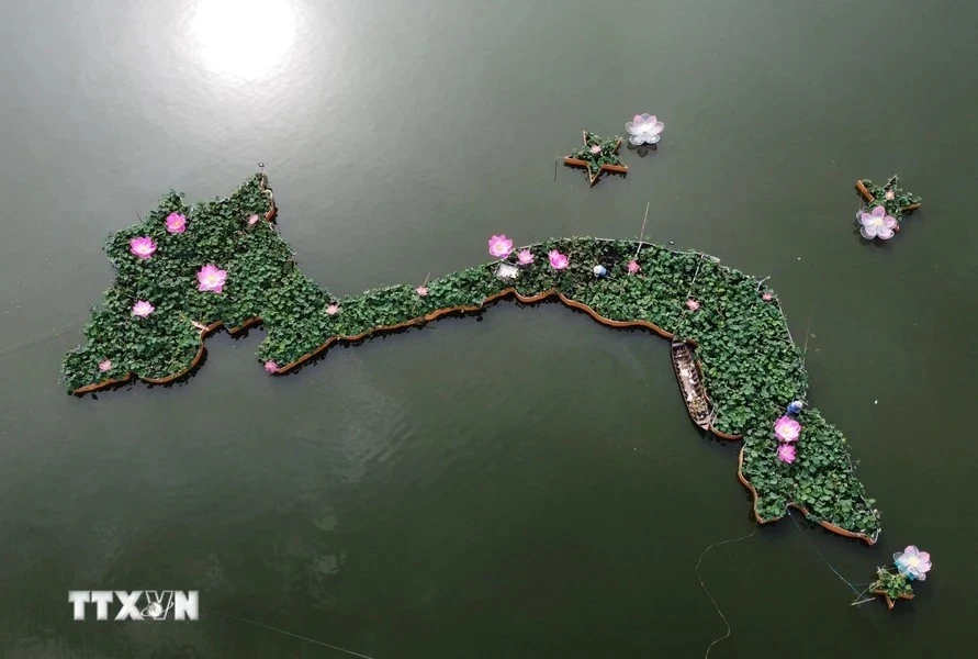 В Донгтхапе создали карту Вьетнама из 5000 горшков с лотосами