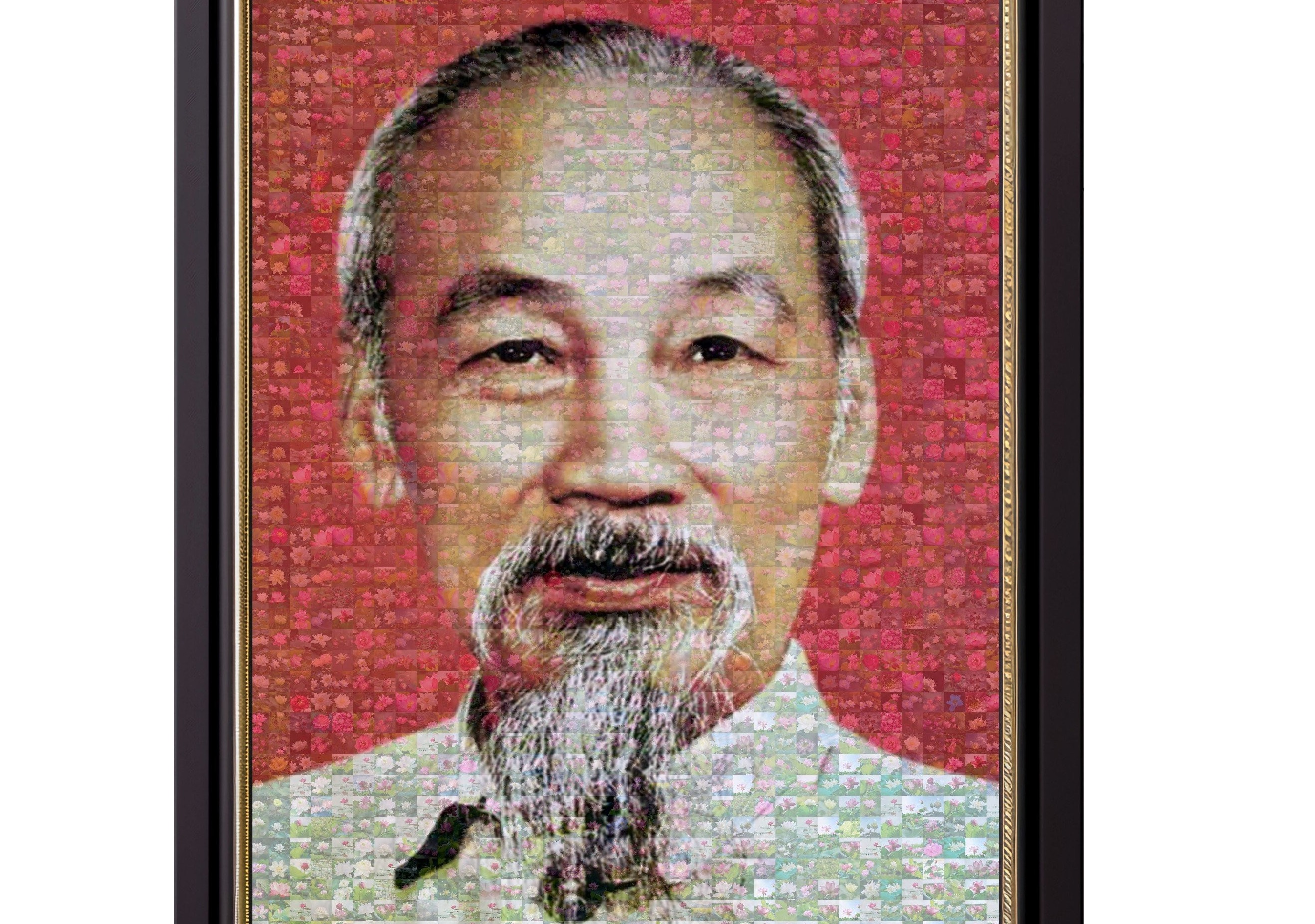 Портрет Хо Ши Мина, созданный из 2 000 фотографий лотоса