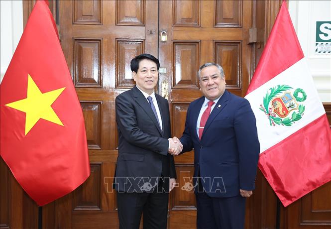 Президент Вьетнама встретился с Председателем Совета министров Перу