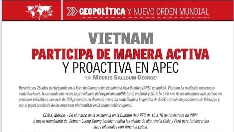 Мексиканские СМИ высоко оценивают роль Вьетнама на многосторонних форумах