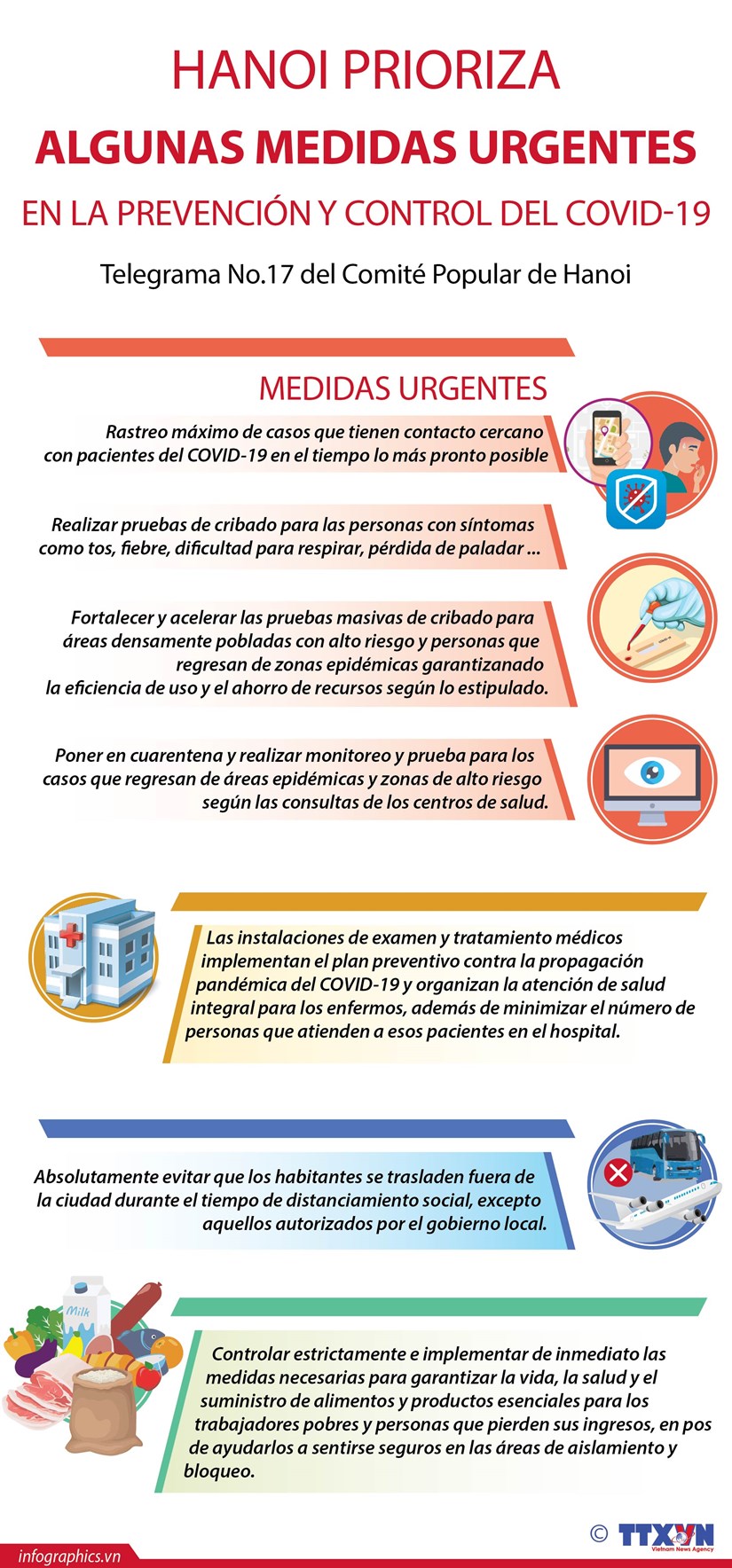 Hanoi prioriza algunas medidas urgentes en la prevención y control del COVID-19
