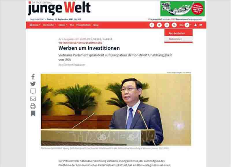 La prensa alemana elogia el periplo del presidente del Parlamento de Vietnam a Europa