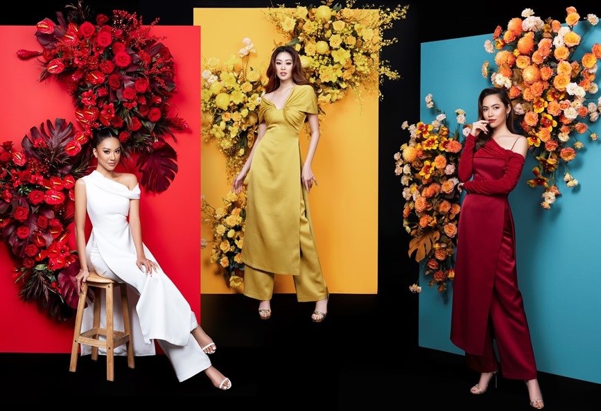 Miss Universo vietnamitas presumen su brillante belleza en días primaverales