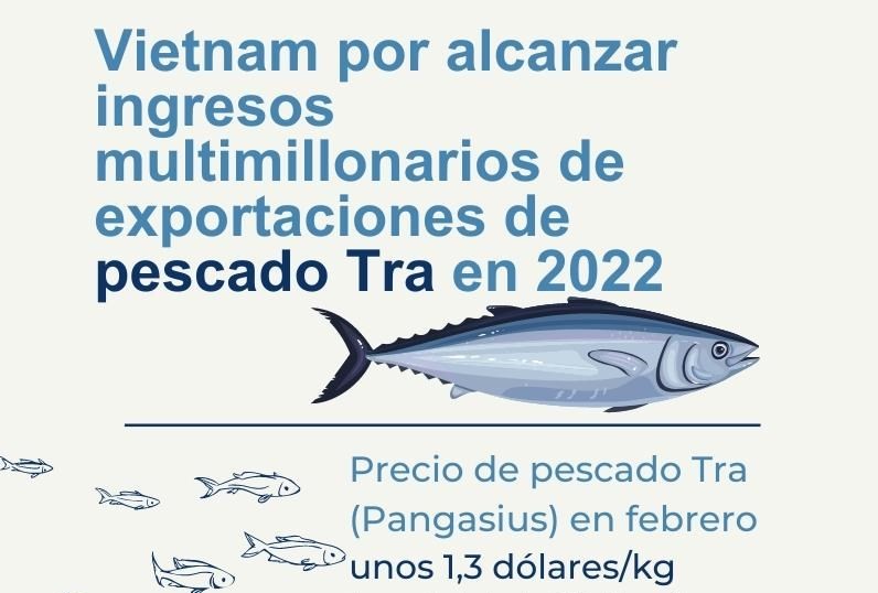 Vietnam por alcanzar ingresos multimillonarios de exportaciones de pescado Tra en 2022