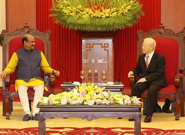 El secretario general del Partido Comunista de Vietnam recibe al presidente de la Cámara Baja india
