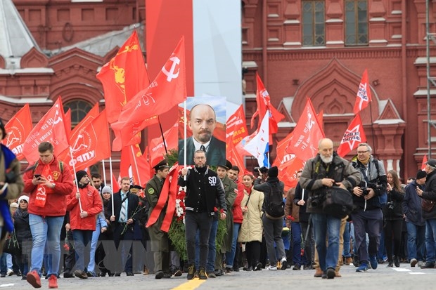 Celebración del 152 º cumpleaños de Lenin en Rusia