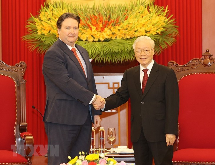 El secretario general del PCV Nguyen Phu Trong valora positivamente el estado de las relaciones Vietnam-Estados Unidos