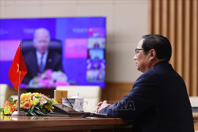 El primer ministro Pham Minh Chinh propone el ajuste del modelo de crecimiento en el marco del IPEF