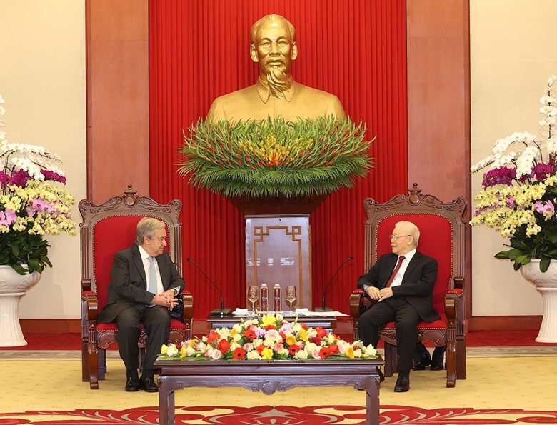 Finaliza la visita del secretario general de la ONU a Vietnam