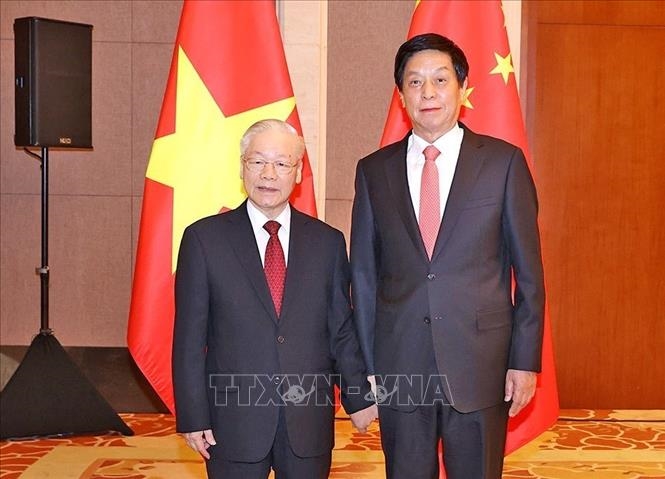 Secretario general del Partido se encuentra con Li Zhanshu, Presidente del Comité Permanente de la Asamblea Popular Nacional de China