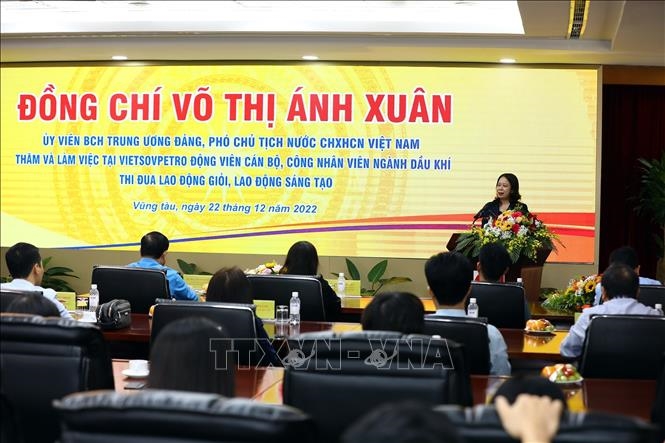 Vicepresidenta del país elogia al grupo mixto Vietsovpetro por aportes a seguridad energética