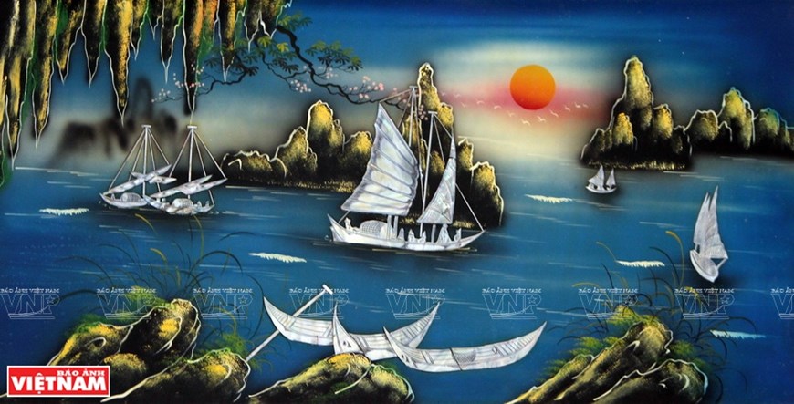 Chuon Ngo famoso pueblo de oficio de incrustación de nácar en Vietnam