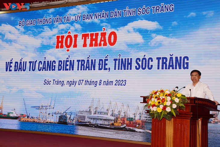 El puerto marítimo de Tran De se convertirá un puerto de gran calado en el delta del Mekong
