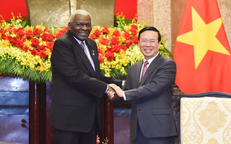 El jefe de Estado Vo Van Thuong se reúne con el Presidente del Parlamento cubano