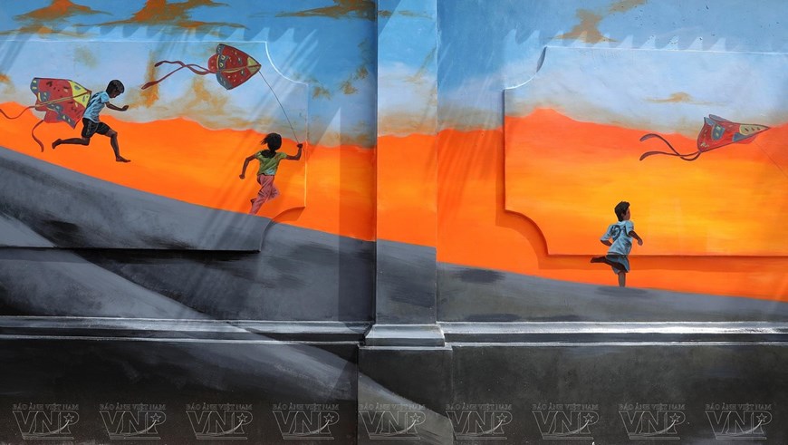 Calle mural en el corazón de Ciudad Ho Chi Minh