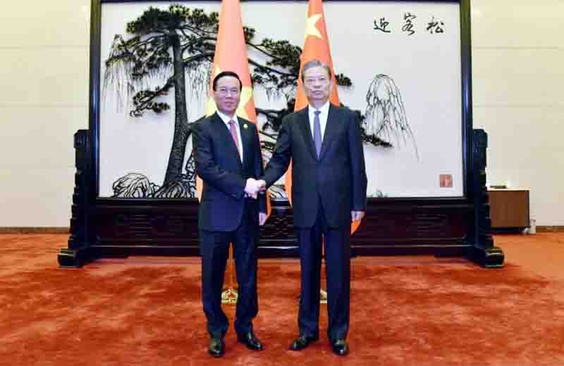 El Presidente de Vietnam se entrevista con el presidente de la Asamblea Popular Nacional de China