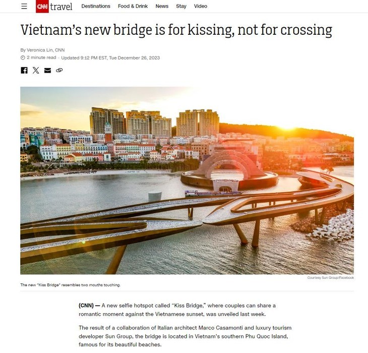 Medios internacionales enaltecen Puente del Beso de Vietnam
