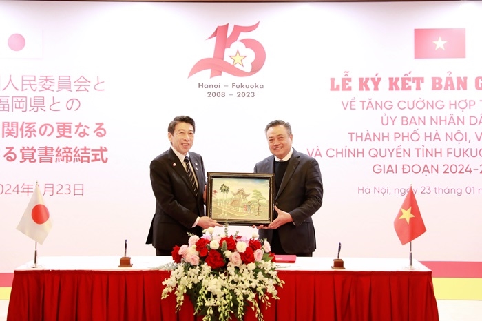 Fortalecen la cooperación entre la prefectura japonesa de Fukuoka y la capital vietnamita de Hanoi