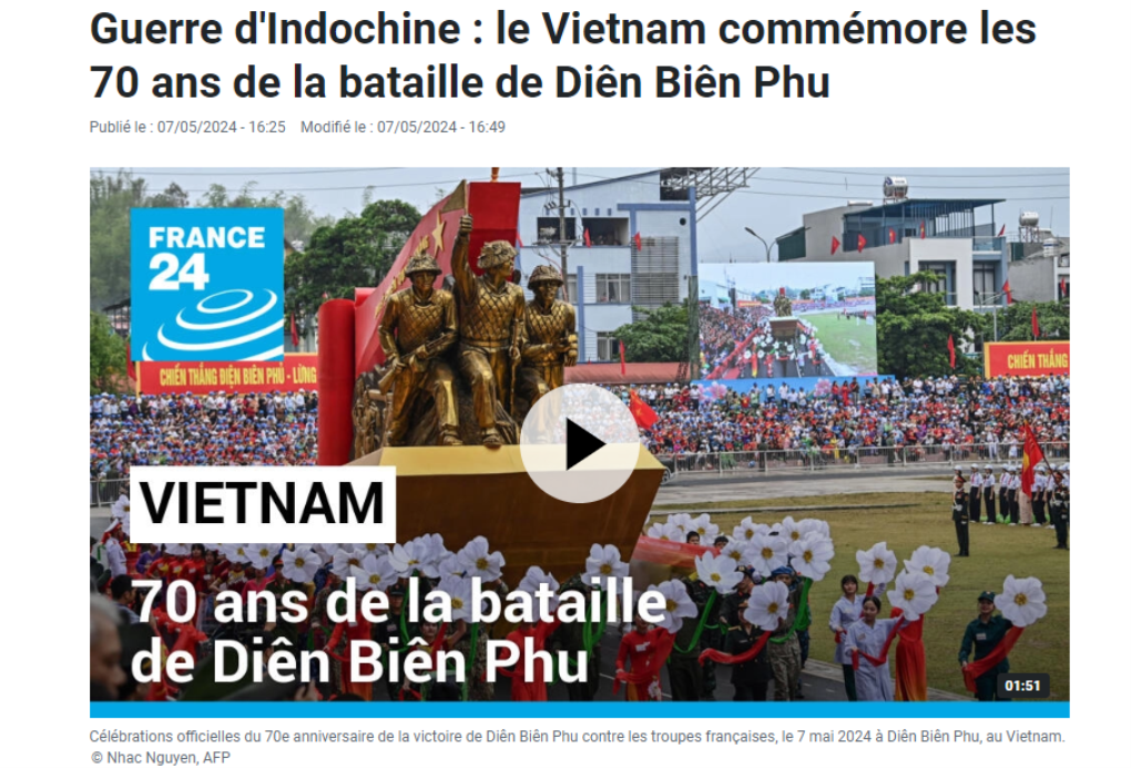 Medios franceses informan audazmente 70º aniversario de la victoria de Dien Bien Phu