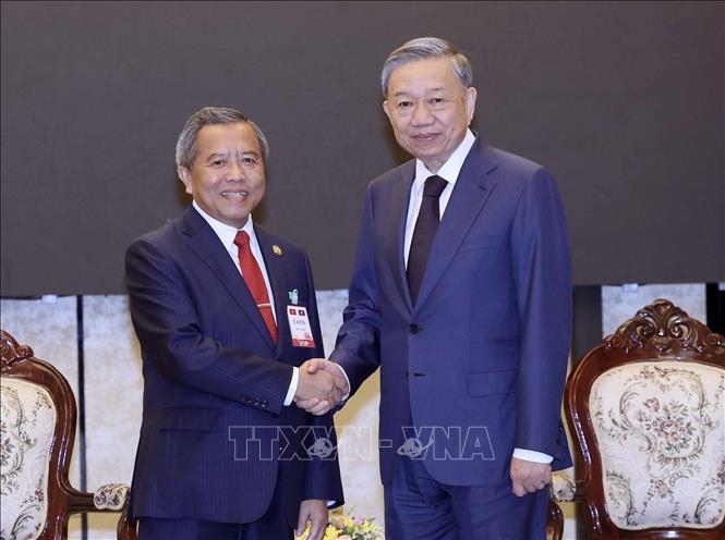 El presidente To Lam se reúne con el líder de la Asociación de Amistad Laos-Vietnam