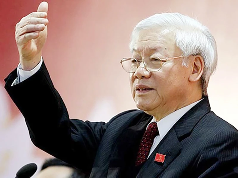 Secretario general Nguyen Phu Trong Núcleo de la obra de construcción del Partido