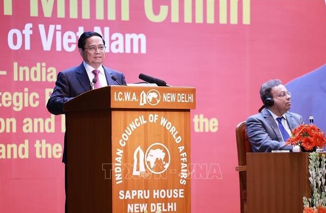 El primer ministro pronuncia un discurso político en el Consejo Indio de Asuntos Mundiales