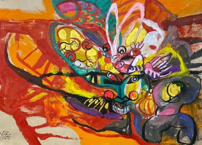 Festival del Medio Otoño en exhibición en el casco antiguo de Hanoi