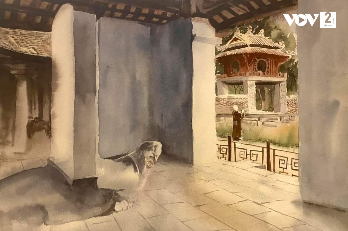 La primera universidad de Vietnam a través de los ojos de jóvenes pintores