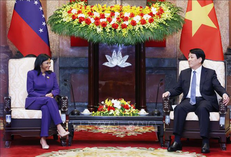 Presidente de Vietnam se entrevista con la Vicepresidenta Ejecutiva de Venezuela
